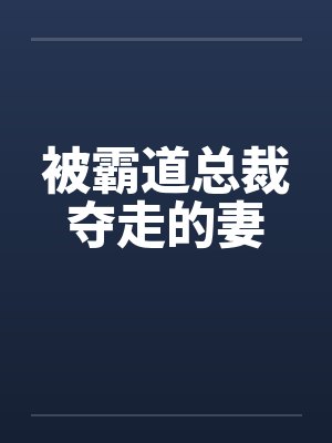 被霸道总裁夺走的妻 被霸道总裁夺走的妻